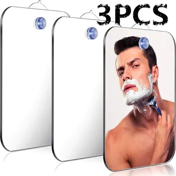 3PC מראת אקריליק עם קיר יניקה מקלחת מראה לאדם גילוח נשים איפור נייד נסיעות אביזרי אמבטיה
