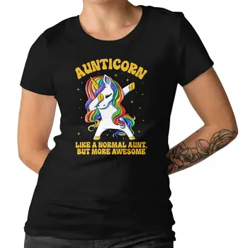 Aunticorn נורמלי דודה אבל יותר מדהים גבירותיי חולצת חמוד קרן טי
