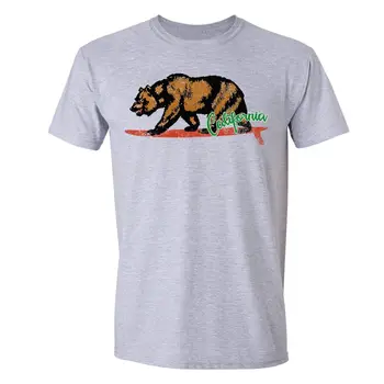 קליפורניה הרפובליקה המדינה חולצה קיץ דגל דוב גלישה משובח חולצת טי קליפורניה