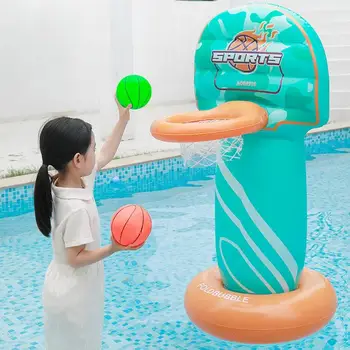 רב תכליתיים כדורסל מים עומדים מתנפח צף לכדורסל עם כדורסל, בריכת שחייה המשחק צעצועים לילדים