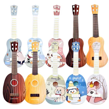 ילדים חצוצרה סימולציה של כלי נגינה גיטרה יוקללי מיני ארבעה מיתרים לשחק מוקדם חינוך מוסיקלי-צעצוע