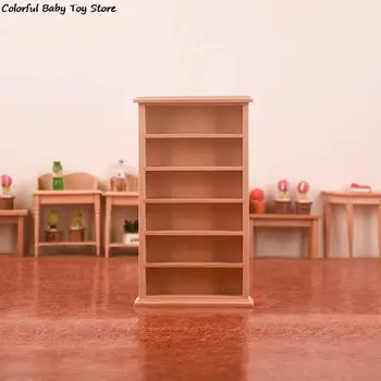 1:12 בית בובות מיניאטורי מדף הספרים דגם ארון לאחסון ארונית קישוט רהיטים עיצוב צעצוע