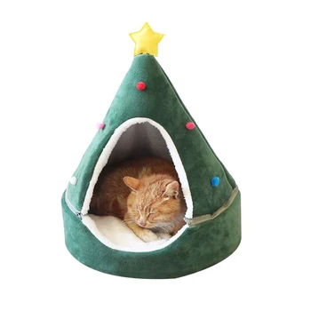 חג המולד חתול המיטה כלב אוהל הבית מחצלת מחמד עצמית ההתחממות 2 ב 1 המערה חמוד ספה עבור כלב קטן חתלתול האט מקום המסתור של חיות מחמד אספקה