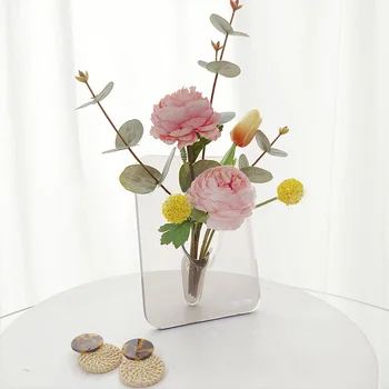 1pc יצירתי אמנות אגרטלים מסגרת תמונה עיצוב הידרופוני אגרטל פרחים עיצוב הבית מודרני מינימליסטי אגרטל שולחן העבודה קישוטים
