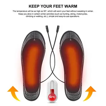 USB מחוממת נעל מדרסים חשמלי רגל התחממות משטח הרגליים חם גרב כרית מחצלת חורף ספורט תחת כיפת השמיים חימום מדרסים חורף חם