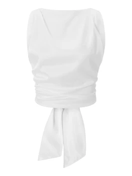 נשים s סאטן החולצה גג מתכוונן עם רצועות תחרה לקצץ אלגנטי ללא שרוולים חולצות לקיץ אופנה