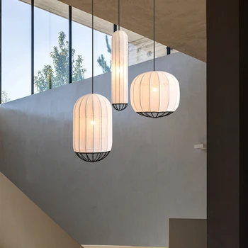הנורדית המודרנית בד Led תקרה נברשת עבור הבר סלון חדר שינה מטבח ברזל יצוק תליון מנורה 3 סגנונות זמין