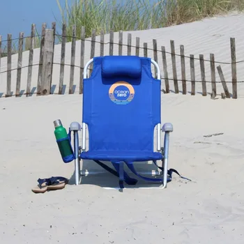 סט של 2. ידידותי לסביבה דלוקס תרמיל החוף כיסא כחול - חוף הכיסא ריהוט גן