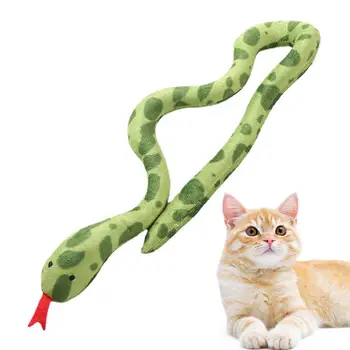חתול צעצוע נחש קטיפה נפית החתולים צעצועי קטניפ מלא קריקטורה צעצוע לחתול כרית צעצועים צעצועים משעשעים על חתולים מקורה חתלתול מקל