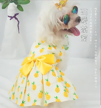 מחמד בגדים אננס חצאית קשת מפוצלים חצאית פרח חתול בגדי הקיץ להתלבש כלב טדי