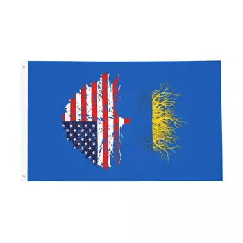 שורשים באוקראינה אמריקאי בוגר דגלים צבע מקורה באנר חוצות אוקראינה ארה 