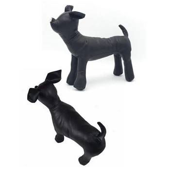 2 יח ' עור הכלב בובות עמידה הכלב דגמי צעצועים לחיות מחמד חנות חיות להציג בובה שחור , M & S