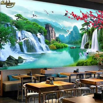 beibehang מפל טפט קיר חדר השינה נוף תמונה מותאמת אישית 3d ציור קיר נייר טפט מודרני אמנות רקע, רקעים