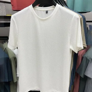 חולצת טריקו אופנה לגברים באיכות גבוהה לנשימה שרוול קצר חולצות קיץ צוואר עגול Pullovers מקסימום בגדי גברים