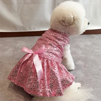 הקיץ כלבים נצנצים חצאיות הנסיכה חתונה הכלב שמלות גור קטן טוטו הכלב הלבוש בגדים צ ' יוואווה ילדה גור הלבשה