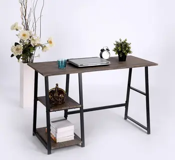 בראון סיים המחשב כותב מחקר טרסטל השולחן מודרני משובח המשרד הביתי צורת L השולחן לבן צורת l שולחן במשרד עם מגירות 