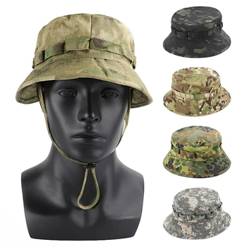 הצבא הסוואה הכובע כובעי קיץ דלי כובע גברים נשים חיצונית ציד דייג הליכה טיפוס כובע אופנה שטוח כובעים