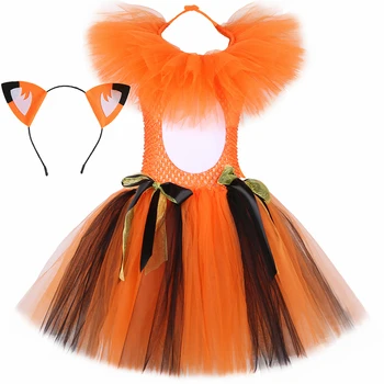 תפוז ג ' ינג ' ר החתול טוטו שמלות לבנות מסיבת קרנבל בגדים מצויר חתול קוספליי אנימה ליל כל הקדושים תחפושות לילדים Vestidos