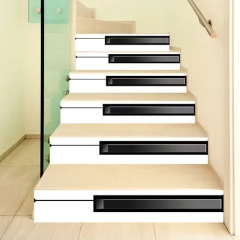 מקשי פסנתר טפט דביק PVC מדרגות מדבקות קישוט הבית DIY אריח מדבקה עמיד למים נשלף מדרגות מדבקה