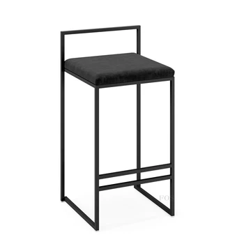 גבוה פינת אוכל מונה כסא בר מתכת קטיפה נורדי עיצוב אירופאי בר הכיסא מינימליסטי שחור רגליים לחזק את מיטת השיזוף רהיטים