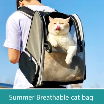 קיץ לנשימה חתול בשק יוצא נייד מחמד התיק בחזרה חתול כפול כתף תיק הגב נושא הכלב תיק בית ספר כלב תיק חתול בשק