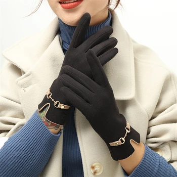 מסך מגע חדש כפפות נשים מרופד חם אופנה פרימיום Coldproof חורף חם מלא כפפות אצבע