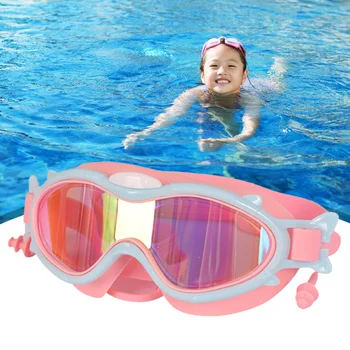 ילדים אטום לשחות משקפיים עמיד למים סיליקון עם אטמי אוזניים לשני המינים משקפי הצלילה בטוח רך Antifogging על ספורט מקצועי