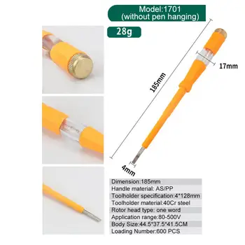 1PCS החדשה 100-500V מבחן עט נייד שטוח מברג חשמלי כלי כלי ביד LED בודק מתח רב תכליתי ללא מגע חשמלי