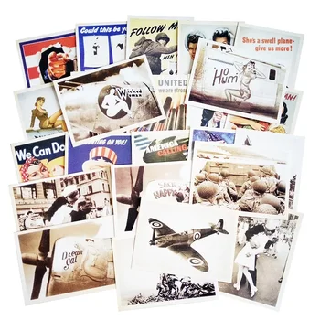 32 יח '/חבילת בסגנון וינטג ' גלויה כוכבי קולנוע פוסטר של ציור ברכה גלויות סט מתנה WW2 נושא צבאי קלפים קלאסי