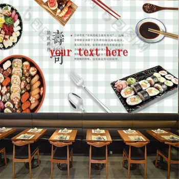 המזון המודרנית צילום סושי טפט תעשייתי עיצוב מסעדה יפנית רקע נייר קיר ציור קיר המסמכים דה Parede 3d