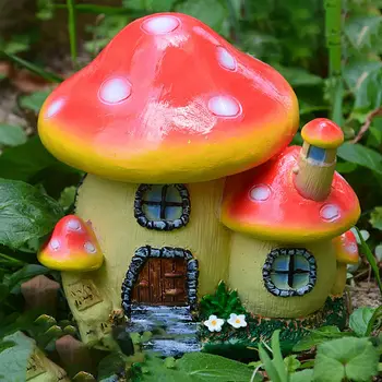 מיניאטורי פטריות הבית שרף פיות הגינה מלאכה קישוט מיקרו נוף Gnome גידול ים-תיכוני בית הטירה