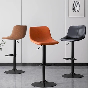 מניקור הקבלה כסאות בר מבטא מתכת מסתובב גבוה כיסאות הבר ברזל מעצב מתכוונן Sillas De הבר סלון ריהוט WZ