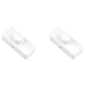 2X מוטבע LED דימר מתג מובנה מחזורי ON/OFF ו-ידית שליטה דימר על Dimmable 3-LED 100W/ליבון לבן