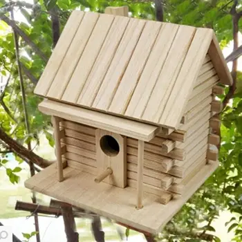 עץ DIY בחוץ בולע כלובי ציפורים חיות מחמד צעצוע הקיר מחמד האט רבייה תיבת ציפורים הבית הציפורים