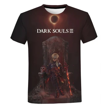 המשחק Dark Souls 3D מודפס גברים/ נשים מזדמנים אופנה סביב צוואר חולצות ילדים, חולצות שרוול קצר בקיץ מנופחים יוניסקס בגדים