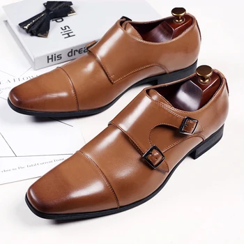 2024 עסקיים קלאסי שטוח גברים נעלי מעצבים לבוש רשמי נעלי עור גברים נעלי מסיבת חג המולד נעליים