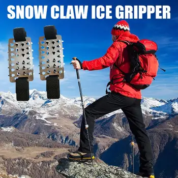 1 זוג שלג קרח הצבת Gripper טיפוס אנטי להחליק קוצים חיצוני נעלי ספייק טיפוס נייד נעליים עם ציוד קמפינג S L9h4