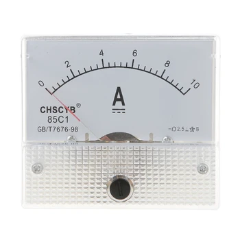 0-10A אנלוגי עבור DC הנוכחי לוח מטר Amperemeter מלבן מדידה גלאי Dropship