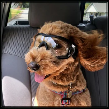 מתכוונן לחיות מחמד כלבים משקפי שמש משקפי מגן אנטי-UV משקפי שמש עין הגנה ללבוש עמיד למים Windproof משקפי שמש כלב מחמד אספקה