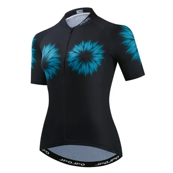 2022 רכיבה על אופניים ג ' רזי נשים אופני הרים כביש MTB העליונה המעוצבת אופניים חולצה בגדי קיץ אחיד לנשימה שחור כחול