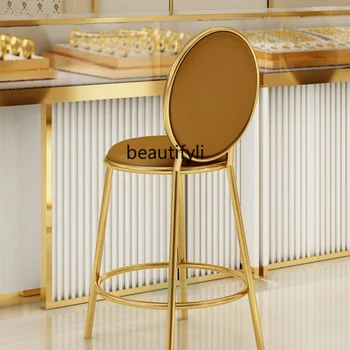 מודרני כסא בר משענת נגד שרפרף שרפרף מיוחד דלפק קבלה קופה גבוה הרגל כיסא בר