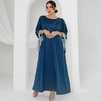 אפריקה שמלות עבור נשים אלגנטי פוליאסטר 2024 חדש המוסלמים אופנה כפיות דאשיקי החלוק Kaftan ארוך מקסי שמלה טורקית אפריקה