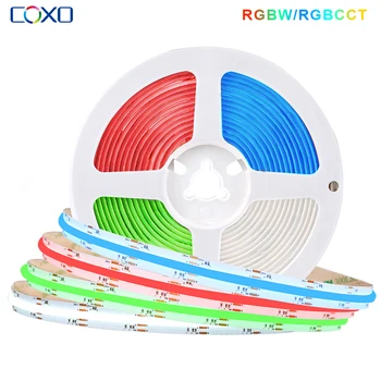 קלח RGBCCT רצועת LED אורות 840 נוריות בצפיפות גבוהה ניתן לעמעום תאורת LED גמיש RA90 FCOB RGB CCT LED קלטת סרט DC24V