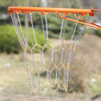 רשת כדורסל בבית או בחוץ יפה מותג חדש כפתור עיצוב שרשרת רשת כפולה צבע קל להתקנה אפקטיבי מתכת