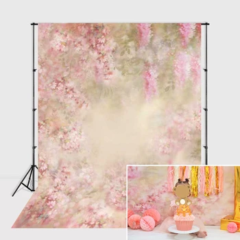 צילום תפאורות האביב פרחים ורודים תינוק מקלחת תמונה תפאורות פנטזיה פרחים בהתאמה אישית סטודיו לצילום רקע