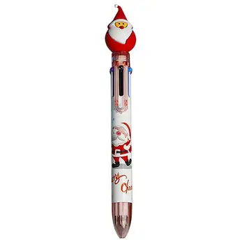 רב צבע העט נשלף חג המולד עט כדורי צבעוני מעשי וחלק לכתוב עם עט על ציוד לבית הספר
