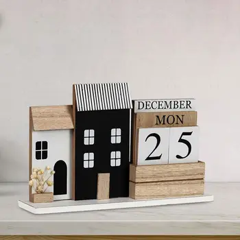 השנה מתמדת אבני קישוט רטרו שולחן עץ לחסום תמידי לוח שנה עבור חנוכת בית יום הולדת במשרד הפנים.