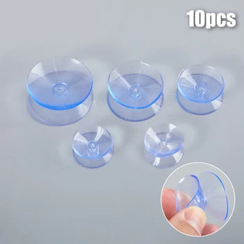 10Pcs/הרבה Pvc שקוף דו צדדי כוס יניקה פראייר-מגני זכוכית פלסטיק כוס יניקה חזקה ואקום החלקה פראיירים