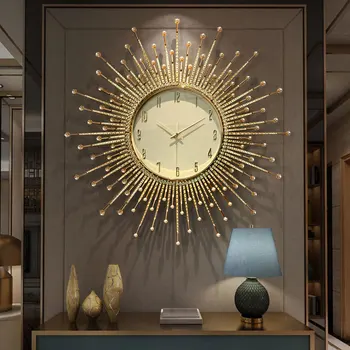 במסדרון קישוט מותאם אישית, שעון קיר מתכת אמנות קיר לעיצוב הבית 3D אמנות שעונים
