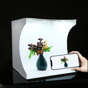 PULUZ 32 סנטימטרים lightbox מיני מתקפל תמונה Studio Box-צילום LED Lightbox סטודיו ירי אוהל קיט עם 6 צבעים תפאורות